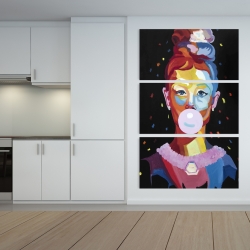 Canvas 40 x 60 - Colorful audrey hepburn portrait with bubblegum