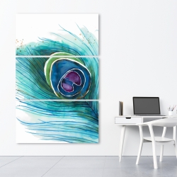 Canvas 40 x 60 - Peacock feather closeup