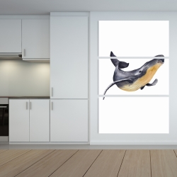 Toile 40 x 60 - Baleine bleue aquarelle
