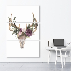 Canvas 40 x 60 - Deer skull with flowers