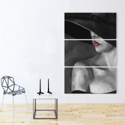 Toile 40 x 60 - Femme mystérieuse avec un chapeau