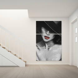 Canvas 40 x 60 - Mysterious red lips lady