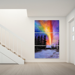 Canvas 40 x 60 - Aurora borealis in the forest