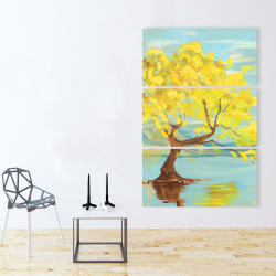 Toile 40 x 60 - Paysage de printemps avec arbre dans un lac
