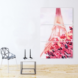 Canvas 40 x 60 - Pink eiffel tower