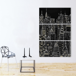 Toile 40 x 60 - Tours d'une ville illustrative
