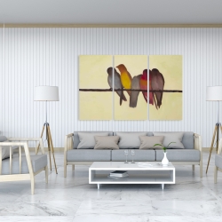 Toile 40 x 60 - Cinq oiseaux sur une branche