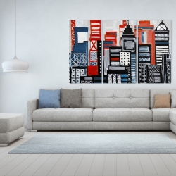 Canvas 40 x 60 - Geometric urban landscape