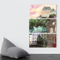 Canvas 40 x 60 - Château frontenac in the petit champlain