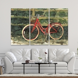 Toile 40 x 60 - Randonnée dans les bois en bicyclette