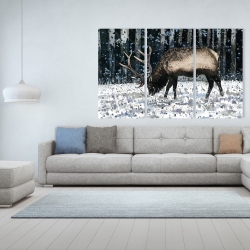 Toile 40 x 60 - Caribou dans la forêt d'hiver