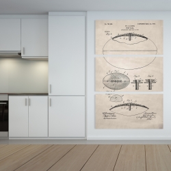 Canvas 40 x 60 - Beige blueprint of a foot ball