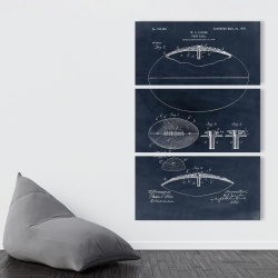 Canvas 40 x 60 - Blue blueprint of a foot ball