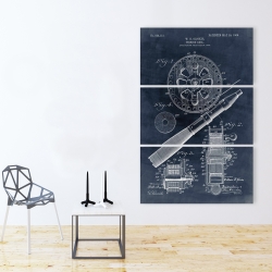Toile 40 x 60 - Schéma d'un moulinet à pêche