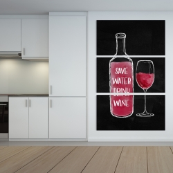 Toile 40 x 60 - Sauvez l'eau buvez du vin