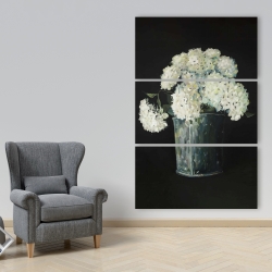Canvas 40 x 60 - White hydrangea flowers