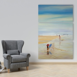 Toile 40 x 60 - Enfants à la plage
