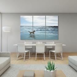 Toile 40 x 60 - Chien à la plage