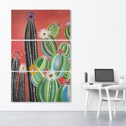 Toile 40 x 60 - Cactus en arc-en-ciel