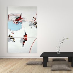 Toile 40 x 60 - Partie de hockey mouvementé
