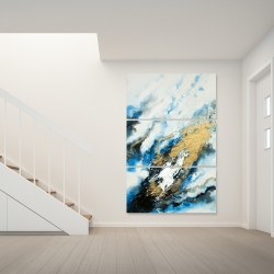Toile 40 x 60 - Marbre bleu et doré