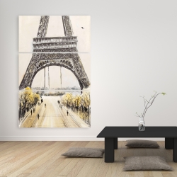 Canvas 40 x 60 - Eiffel tower with flying birds