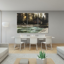 Canvas 40 x 60 - Cabin in the forest