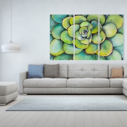 Canvas 40 x 60 - Watercolor succulent plant