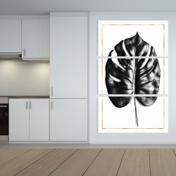 Canvas 40 x 60 - Split leaf philodendron with gold lines