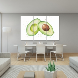 Toile 40 x 60 - Avocat ouvert à l'aquarelle