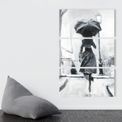 Canvas 40 x 60 - Woman running in the rain