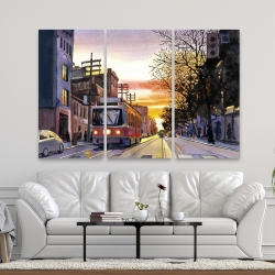 Toile 40 x 60 - Coucher de soleil une rue torontoise