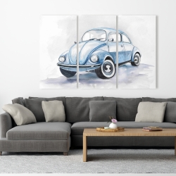 Canvas 40 x 60 - Beetle blue car