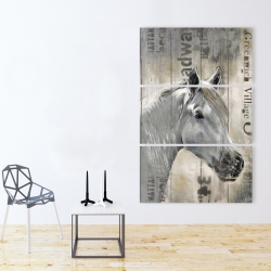 Toile 40 x 60 - Cheval blanc rustique