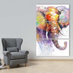 Canvas 40 x 60 - Beautiful and colorful elephant