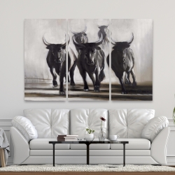 Canvas 40 x 60 - Running fierce bulls
