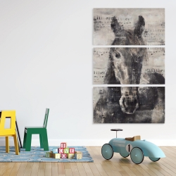 Toile 40 x 60 - Cheval abstrait et typographie