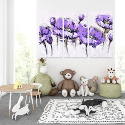 Toile 40 x 60 - Fleurs mauves abstraites