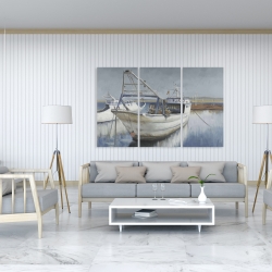 Toile 40 x 60 - Bateau de pêche bleu