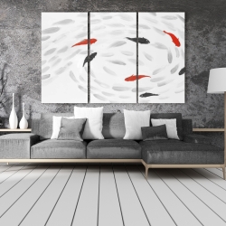 Canvas 40 x 60 - Swimming fish swirl
