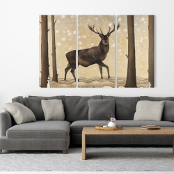 Canvas 40 x 60 - Roe deer in a winter landscape