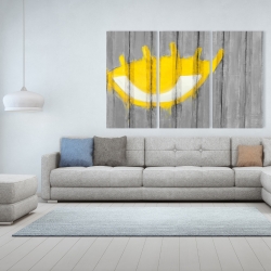 Canvas 40 x 60 - Yellow eye graffiti on a container