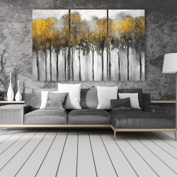 Toile 40 x 60 - Forêt abstraite jaune