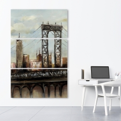 Canvas 40 x 60 - City bridge by a cloudy day
