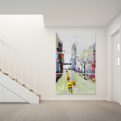 Canvas 40 x 60 - Gray street with yellow and red accents