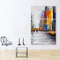 Canvas 40 x 60 - Color spotted street with taxis