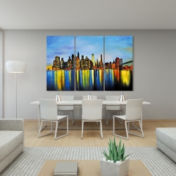 Toile 40 x 60 - Ville de nuit avec pont