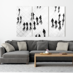Canvas 40 x 60 - Overhead view of people on the street