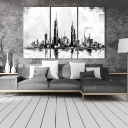 Toile 40 x 60 - Ville abtraite monochrome