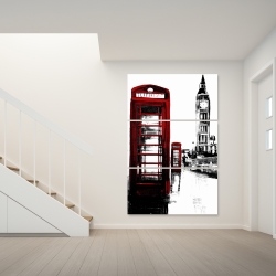 Canvas 40 x 60 - Telephone box and big ben of london